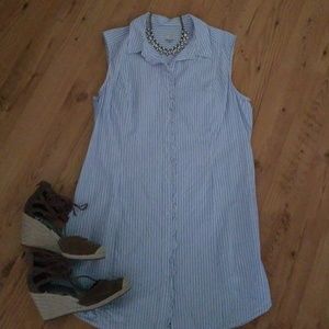 A new day blue pinstriped dress